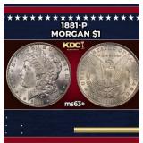 1881-p Morgan Dollar $1 Grades ms63+