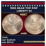 1905 Liberty Nickel Near Top Pop 5c ms66+ SEGS