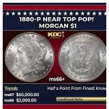 1880-p Morgan Dollar Near Top Pop! $1 ms66+ SEGS