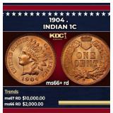 1904 Indian Cent . 1c ms66+ rd SEGS