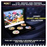 5 Coin Disney Mickey and Friends Gold Plated Round