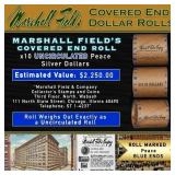 CIY- MARSHALL FIELDS 10 Coin UNC Peace $1 Roll Rar