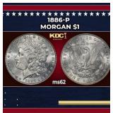 1886-p Morgan Dollar $1 Grades ms62
