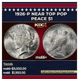 1926-p Peace Dollar Near Top Pop $1 ms66+ SEGS