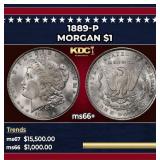 1889-p Morgan Dollar $1 ms66+ SEGS