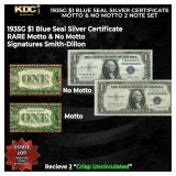 1935G $1 Blue Seal Silver Certificate Motto & No M