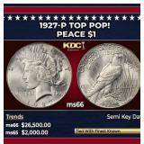 1927-p Peace Dollar TOP POP! $1 ms66 SEGS