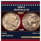1918-p Buffalo Nickel 5c ms65 SEGS