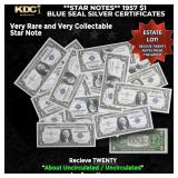 20x **STAR NOTES** 1957 $1 Blue Seal Silver Certif