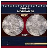 1889-p Morgan Dollar $1 Grades ms64+