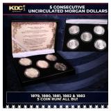 5x Coin Consecutive MORGAN Set 1879-1883-p ALL UNC