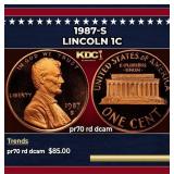 1987-s Proof Lincoln Cent 1c pr70 rd dcam SEGS