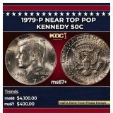 1979-p Kennedy Half Dollar Near Top Pop 50c ms67+