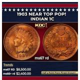 1903 Indian Cent Near Top Pop! 1c ms67 rd SEGS