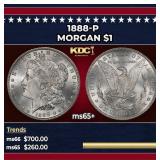 1888-p Morgan Dollar $1 Grades ms65+