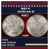 1887-p Morgan Dollar $1 ms66+ SEGS