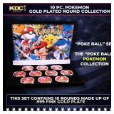 10 Coin Pokemon Gold Plated Round Collection "Poke