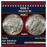 1928-s Peace Dollar $1 ms64+ SEGS