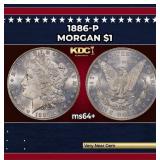 1886-p Morgan Dollar $1 Grades ms64+