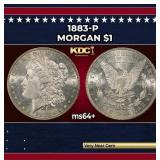 1883-p Morgan Dollar $1 Grades ms64+