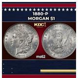 1880-p Morgan Dollar $1 Grades ms62
