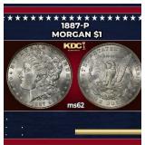 1887-p Morgan Dollar $1 Grades ms62
