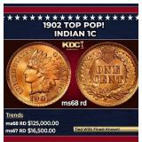 1902 Indian Cent TOP POP! 1c ms68 rd SEGS