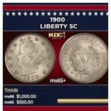 1900 Liberty Nickel 5c ms65+ SEGS