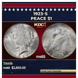 1923-s Peace Dollar $1 ms65 SEGS