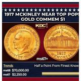 1917 McKinley Gold Commem Dollar Near Top Pop! 1 m