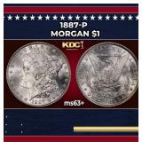 1887-p Morgan Dollar $1 Grades ms63+