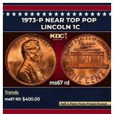 1973-p Lincoln Cent Near Top Pop 1c ms67 rd SEGS