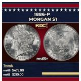 1886-p Morgan Dollar $1 Grades ms65+