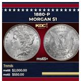 1880-p Morgan Dollar $1 ms65+ SEGS