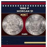 1888-p Morgan Dollar $1 Grades ms64