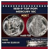 1939-p Mercury Dime TOP POP! 10c ms68 FSB SEGS