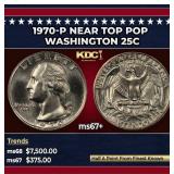 1970-p Washington Quarter Near Top Pop 25c ms67+ S