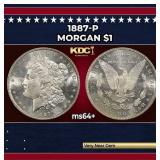 1887-p Morgan Dollar $1 Grades ms64+