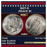 1927-d Peace Dollar $1 ms64+ SEGS
