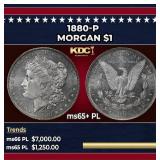 1880-p Morgan Dollar $1 ms65+ PL SEGS