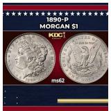 1890-p Morgan Dollar $1 Grades ms62