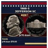1988-s Proof Jefferson Nickel 5c pr70 dcam SEGS