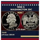 1998-s Proof Washington Quarter 25c pr70 dcam SEGS