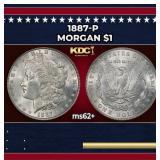 1887-p Morgan Dollar $1 Grades ms62+