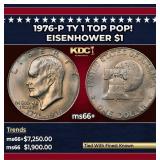 1976-p Ty 1 Eisenhower Dollar TOP POP! $1 ms66+ SE