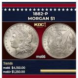 1882-p Morgan Dollar $1 ms66 SEGS
