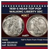 1939-s Walking Liberty Half Dollar Near Top Pop 50