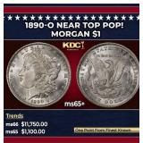 1890-o Morgan Dollar Near Top Pop! $1 ms65+ SEGS