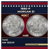 1880-p Morgan Dollar $1 Grades ms65