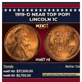 1918-p Lincoln Cent 1c ms66 rd SEGS